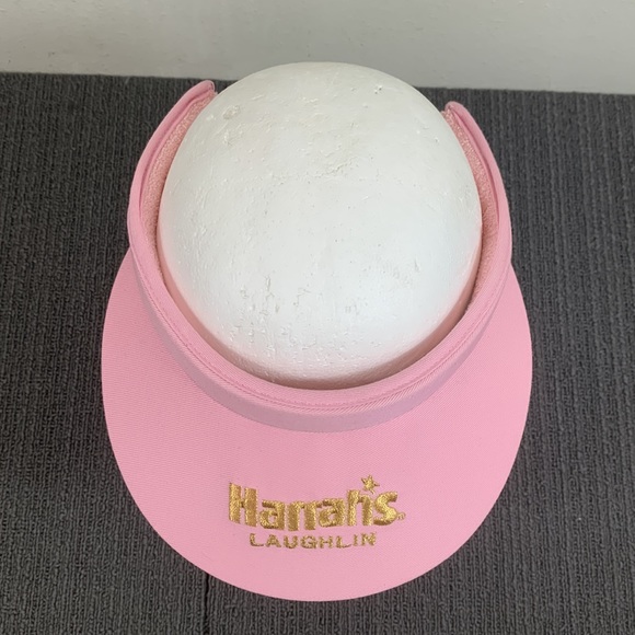 Harrah's Laughlin Visor Womens OS Pink Gold Embroidered Golf Tennis Cap - Picture 4 of 11